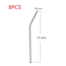 1/4/8Pcs Color gold stainless steel Drinking Straw Reusable High Quality 304 Stainless Steel Metal Straw