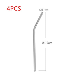 1/4/8Pcs Color gold stainless steel Drinking Straw Reusable High Quality 304 Stainless Steel Metal Straw