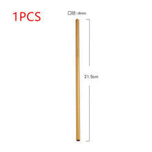 1/4/8Pcs Color gold stainless steel Drinking Straw Reusable High Quality 304 Stainless Steel Metal Straw