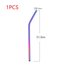 1/4/8Pcs Color gold stainless steel Drinking Straw Reusable High Quality 304 Stainless Steel Metal Straw