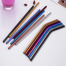 1/4/8Pcs Color gold stainless steel Drinking Straw Reusable High Quality 304 Stainless Steel Metal Straw