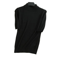 2017 Women's Cashmere Turtleneck Short Sleeve Knitted Pullover Tee Base T Wool Cashmere Brand Sweater Women Jumper