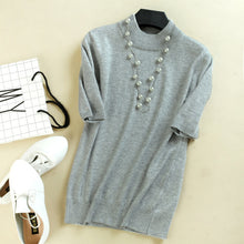 2017 Women's Cashmere Turtleneck Short Sleeve Knitted Pullover Tee Base T Wool Cashmere Brand Sweater Women Jumper