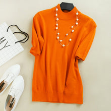 2017 Women's Cashmere Turtleneck Short Sleeve Knitted Pullover Tee Base T Wool Cashmere Brand Sweater Women Jumper