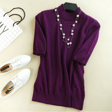 2017 Women's Cashmere Turtleneck Short Sleeve Knitted Pullover Tee Base T Wool Cashmere Brand Sweater Women Jumper