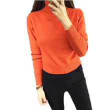 2018 Fashion Women Turtleneck Knitted Cashmere Sweater Female Short Pullovers Cashmere Long-Sleeved Warm Sweater Free Shipping