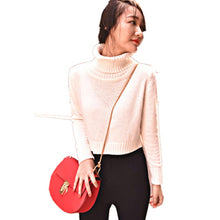 2018 Fashion Women Turtleneck Knitted Cashmere Sweater Female Short Pullovers Cashmere Long-Sleeved Warm Sweater Free Shipping