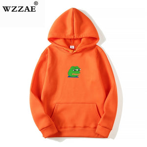 2018 Men/Women Sad Frog Print Sportswear Hoodies Male Hip Hop Fleece Long Sleeve Hoodie Slim Fit Sweatshirt Hoodies for Men