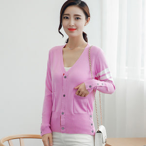 2018 New Spring Fashion Sweater  Lovers Clothing Couples Matching Cardigan Sweater Slim V-neck Sweater Cardigan