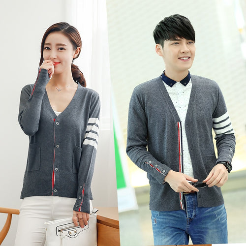 2018 New Spring Fashion Sweater  Lovers Clothing Couples Matching Cardigan Sweater Slim V-neck Sweater Cardigan