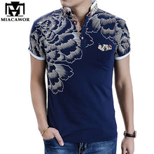 2018 Nouveau Hommes POLO Chemise De Fleur De Mode Impression Polo Homme Slim Fit À manches Courtes Camisa Polo Hommes D'été Tops et t-shirts MT497