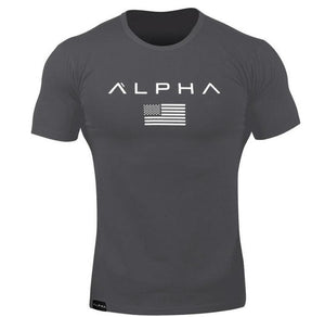 2018 hombres ejército militar camiseta 2017 hombres estrella suelta algodón camiseta cuello redondo Alpha América tamaño manga corta Camisetas