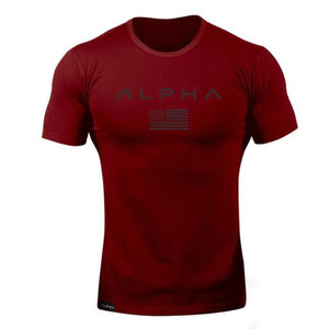 2018 hombres ejército militar camiseta 2017 hombres estrella suelta algodón camiseta cuello redondo Alpha América tamaño manga corta Camisetas