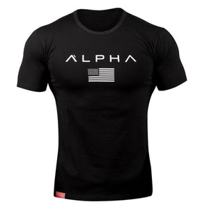 2018 hombres ejército militar camiseta 2017 hombres estrella suelta algodón camiseta cuello redondo Alpha América tamaño manga corta Camisetas