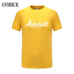 2018 nueva camiseta de Marshall Logo Amps amplificación guitarra Hero Hard Rock Café música Muse Tops camisetas para hombres camisetas de moda