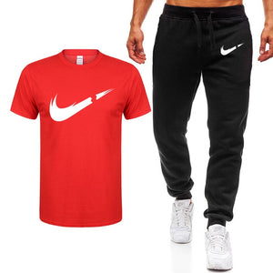 2019 verano nueva camiseta de Hombre Trajes casuales gimnasio ropa de hombre conjuntos de Tops + Pantalones Hombre sudadera hombres conjunto de camisetas de marca