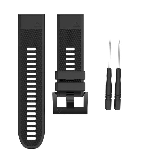 26mm Width Watchbands for Garmin Fenix 5X/3/3HR Sport Silicone Band with Easy Fit Silicone Band for Garmin Fenix Watch Band