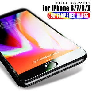 9D Tempered Glass For iPhone 7 8 6 Plus X Screen Protector Cover Protective Glass on iPhone X 6S 8 7 PLUS Film Protection Glass