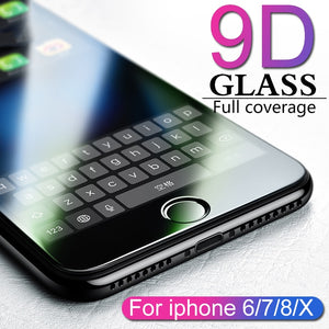 9D beschermende glas voor iphone 6 6 s 7 8 plus X glas op iphone 7 6 8 X R XS MAX screen protector iphone 7 6 screen bescherming XR