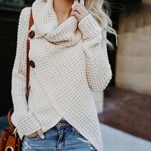 Autumn Winter Women Casual Warm Sweater Long Sleeve Irregular Sweater Female Turtleneck Knitted Sweaters