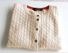 BELIARST Women New Autumn And Winter Female Pure Cashmere Sweater Knitted Cardigan Jacket Retro Twisted Flower Long Sleeve