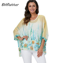 BHflutter Women Blouses Plus Size 2019 New Style Batwing Casual Summer Blouse Shirt Woman Boho Chiffon Shirts Tops Chemise Femme