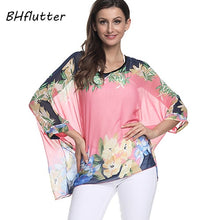 BHflutter Women Blouses Plus Size 2019 New Style Batwing Casual Summer Blouse Shirt Woman Boho Chiffon Shirts Tops Chemise Femme