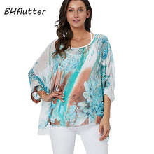 BHflutter Women Blouses Plus Size 2019 New Style Batwing Casual Summer Blouse Shirt Woman Boho Chiffon Shirts Tops Chemise Femme
