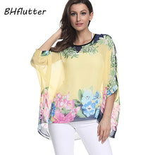 BHflutter Women Blouses Plus Size 2019 New Style Batwing Casual Summer Blouse Shirt Woman Boho Chiffon Shirts Tops Chemise Femme