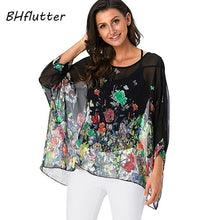 BHflutter Women Blouses Plus Size 2019 New Style Batwing Casual Summer Blouse Shirt Woman Boho Chiffon Shirts Tops Chemise Femme