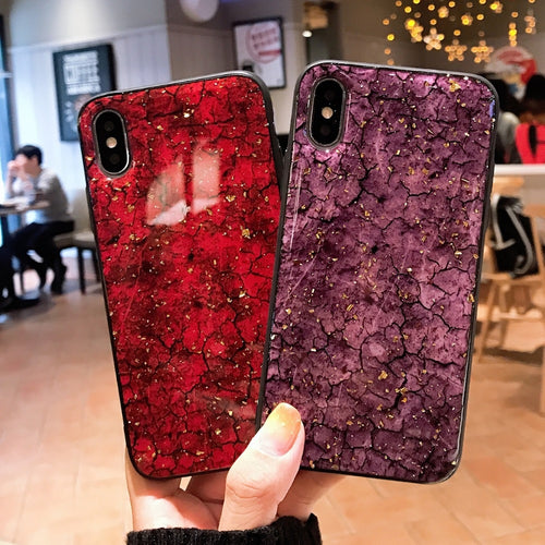 Bling Glitter Marble Phone Case For iPhone X XS Max XR Luxury Gold Foil Silicon Back Cover For iPhone 7 8 6 S 6S Plus Case Coque