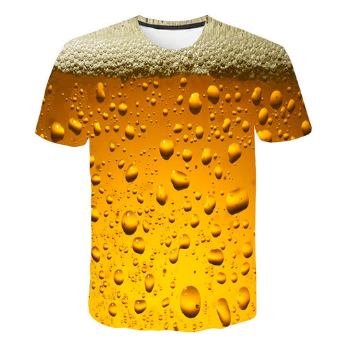 Camiseta con estampado de cerveza 3D camiseta con letras de tiempo para hombres y mujeres divertida novedad Camiseta de manga corta Tops ropa Unisex