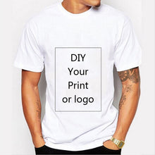 Camiseta con estampado personalizado para hombre DIY tu foto o Logo blanco Top camiseta para hombre talla S-3XL proceso de transferencia de calor Modal