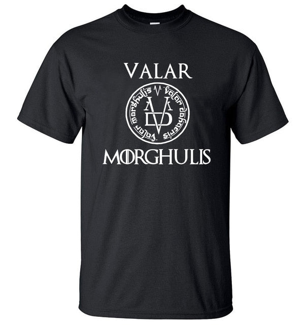 Camiseta de verano 2019 hombres Valar Morghulis todos los hombres deben morir Valyrian Juego de tronos camisetas Casual 100% algodón hombres tops camisetas