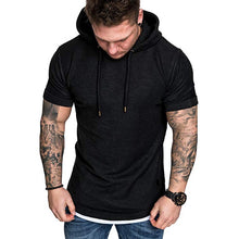 Camisetas de verano para hombre Slim Fit Casual patrón de gran tamaño de manga corta con capucha Top blusa Casual hombres moda alta calidad c0509