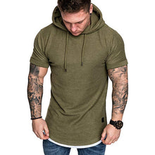 Camisetas de verano para hombre Slim Fit Casual patrón de gran tamaño de manga corta con capucha Top blusa Casual hombres moda alta calidad c0509
