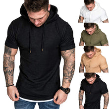 Camisetas de verano para hombre Slim Fit Casual patrón de gran tamaño de manga corta con capucha Top blusa Casual hombres moda alta calidad c0509