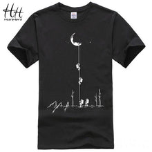 Camisetas divertidas HanHent hombres verano moda Luna impresión camiseta Casual manga corta cuello redondo Camiseta algodón Top camisetas Dropshipping 2018