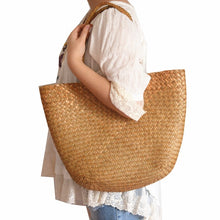 Casual straw bag big tote natural wicker bags women large capacity beach braided handbag for garden handmade woven rattan bags