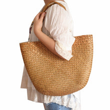 Casual straw bag big tote natural wicker bags women large capacity beach braided handbag for garden handmade woven rattan bags