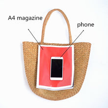 Casual straw bag big tote natural wicker bags women large capacity beach braided handbag for garden handmade woven rattan bags