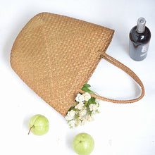 Casual straw bag big tote natural wicker bags women large capacity beach braided handbag for garden handmade woven rattan bags