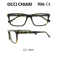 Glasses Frames Men Acetate Eyeglasses Frame Optical Eyewear Blue Demi Grey Retro Rectangle Spectacle Male OCCI CHIARI  PRA