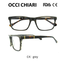 Glasses Frames Men Acetate Eyeglasses Frame Optical Eyewear Blue Demi Grey Retro Rectangle Spectacle Male OCCI CHIARI  PRA
