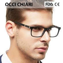 Glasses Frames Men Acetate Eyeglasses Frame Optical Eyewear Blue Demi Grey Retro Rectangle Spectacle Male OCCI CHIARI  PRA