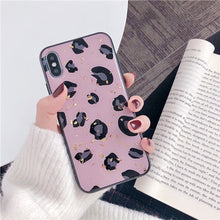 Gold Foil Bling Leopard spot Phone Case For iPhone X XS Max XR Soft TPU Cover For iPhone 7 8 6 6s Plus Glitter Case Coque