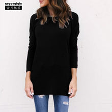 Guyueqiqin Fashion Backless Knitting Sweater Women Long Sleeve Irregular Female Pullovers Criss-Cross Solid Casual Sweaters 3XL