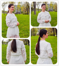 Sheinside White Elegant Hollowed Out Lace Jacket Women 2019 Back Frayed Edge Detail Jackets Ladies Fringe Zip-up Lace Outwear