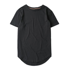 HZIJUE2017 Men's T-shirt summer Solid Color Curved Hem Long Line Camouflage Hip Hop Tshirt Elong Plain Kanye Tee Shirts Men Top