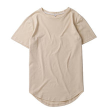 HZIJUE2017 Men's T-shirt summer Solid Color Curved Hem Long Line Camouflage Hip Hop Tshirt Elong Plain Kanye Tee Shirts Men Top